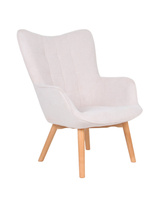 Кресло Манго белый Stool Group Манго белое, обивка ткань, с деревянными ножками