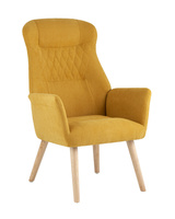 Кресло Парлор жёлтый Stool Group Парлор жёлтый мягкое тканевое ножки массив дерева