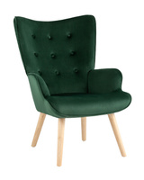 Кресло Хью велюр темно-зеленый Stool Group Хью тёмно-зеленый обивка велюр с ножки массив дерева