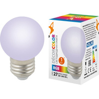 Декоративная светодиодная лампа Volpe LED-G45-1W/RGB/E27/FR/С