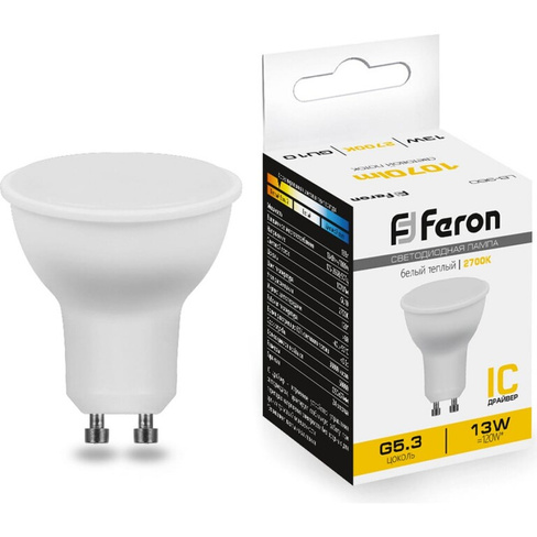 Светодиодная лампа FERON LB-960 MR16 GU10 13W 2700K