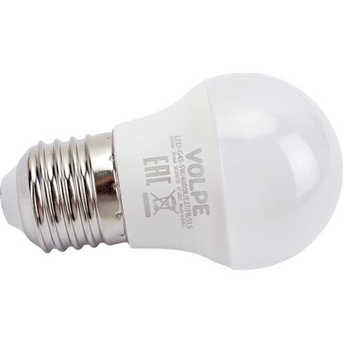 Светодиодная лампа Volpe LED-G45-5W/4000K/E27/FR/SLS