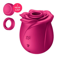 Вакуумно-волновой стимулятор клитора с насадкой "жидкий воздух" Pro 2 Classic Blossom, Satisfyer, красный