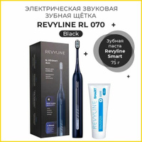 Электрическая звуковая щетка Revyline RL 070 черная + Зубная паста Revyline Smart, 75 г.
