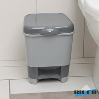 Контейнер для мусора с педалью ricco, 8 л, 24×25,5×29,5 см, цвет серый RICCO