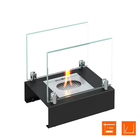 Настольный биокамин SteelHeat ALBA черный