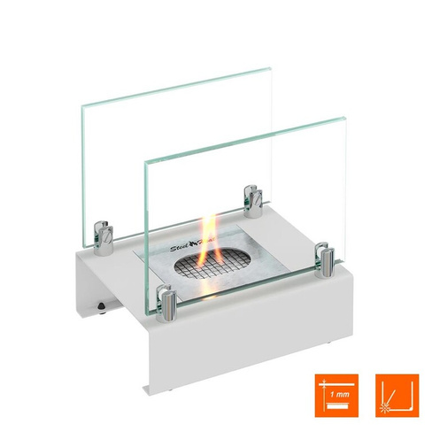 Настольный биокамин SteelHeat ALBA белый