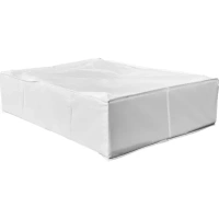 Короб для хранения с крышкой полиэстер 52x72x18 белый Без бренда Короб для хранения тканевый