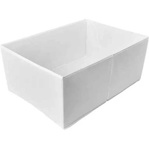 Короб для хранения без крышки полиэстер 39x55x25 белый Без бренда Короб для хранения тканевый