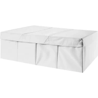 Короб для хранения с крышкой полиэстер 39x55x18 см белый Без бренда Короб для хранения тканевый