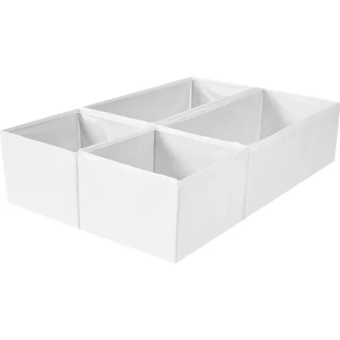 Набор коробок без крышки полиэстер 15x31x11/15x15x11 см цвет белый 4 шт Без бренда Набор коробок тканевых