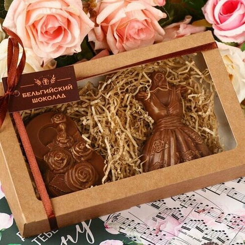 Время Шоколада Шоколадные фигурки, 2 в 1 «Платье + 8 марта. Розы», 160 г