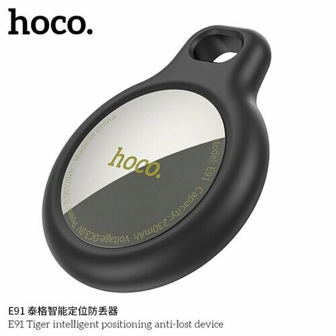 GPS-трекер маячок брелок AirTag для автомобиля, ключей, животных, одежды черный + чехол в подарок Hoco