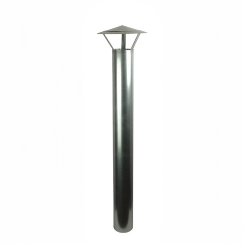 Труба дымоходная из оцинковки (d 11см, h 1м, 0,5мм) с зонтом