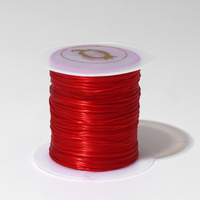 Нить силиконовая (резинка) d=0,5 мм, l=10 м (прочность 2250 денье), цвет красный Queen fair