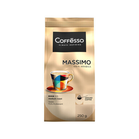 Кофе молотый Coffesso Massimo, 250 г, мягкая упаковка