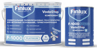 Универсальная полиуретановая герметизирующая грунт-пропитка VodoStop Finlux F-1000 Platinum 10 кг Бесцветный