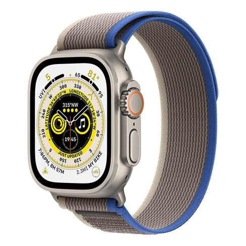 Умные часы Apple Watch Ultra 49mm GPS+Cellular M/L, серебристый/сине-серый