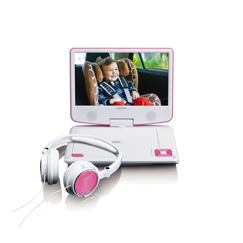 Портативный DVD - Плеер Lenco DVP-910PK 9 - дюймовый с розовым кронштейном