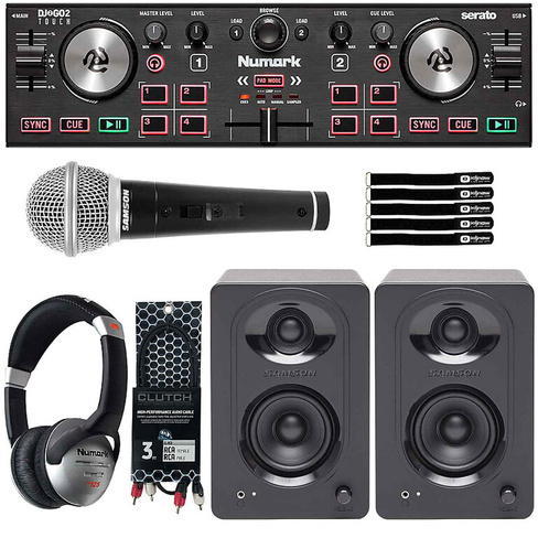 Карманный DJ-контроллер Numark DJ2GO2 Touch Home Party с монитором, динамиками и микрофоном Numark DJ2GO2 Touch Home Par