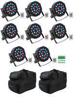 (8) Rockville BATTERY PAR 50 Аккумуляторные светодиодные прожекторы DMX DJ Wash Up + Пульты + Сумки (8) BATTERY PAR 50+(