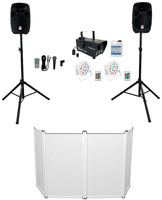 DJ Kit Rockville RPG102K с 10-дюймовыми динамиками + микрофоном + стойками + фасадом + верхним светом + светодиодным тум