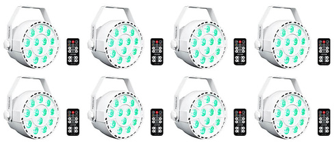 8) Rockville RockPAR TRI LED RGB Compact Par Can DJ DMX Wash Lights+Remote White (8) ROCKPAR TRI WHITE