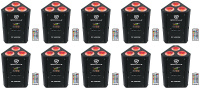 Комплект 10 Rockville RF WEDGE BLACK RGBWA + UV Battery Wireless DMX Up Lights + RF Remotes 10 RF WEDGE BLACK