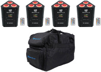 Комплект Rockville RF WEDGE BLACK RGBWA + UV Battery Wireless DMX Up Lights + пульты дистанционного управления + сумка R