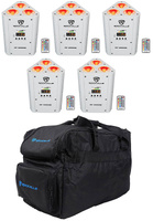 Комплект 5 Rockville RF WEDGE WHITE RGBWA + UV Battery Wireless DMX Up Lights + пульты дистанционного управления + сумка