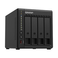 Сетевое хранилище QNAP TS-466C, 4 отсека, 8 ГБ, 4 диска на 16Тб, черный