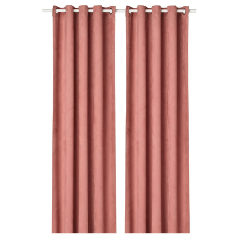 Шторы блокирующие свет Ikea Birtna 2 шт, светло-розовый