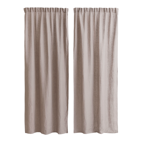 Шторы H&M Home 2-pack Linen Panels, 2 предмета, серо-коричневый