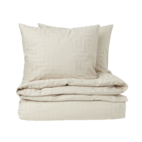 Комплект двуспального постельного белья H&M Home Cotton satin, светло-бежевый