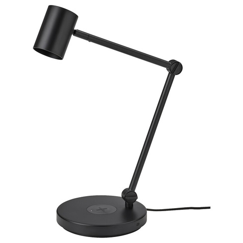 NYMÅNE НИМОНЕ Лампа/устройств д/беспровод зарядки, антрацит IKEA