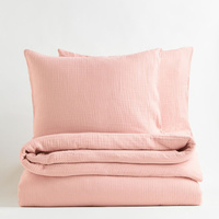 Комплект двуспального постельного белья H&M Home Muslin King, розовый