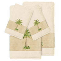 Linum Home Textiles Набор из 4 банных полотенец с украшением Colton, бежевый