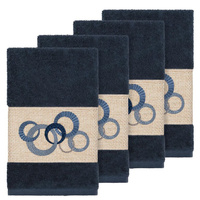 Linum Текстиль для дома Турецкий хлопок Набор украшенных полотенец для рук Аннабель, синий