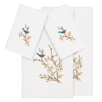 Linum Домашний текстиль Турецкий хлопок Весенний комплект украшенных полотенец из 4 предметов, белый