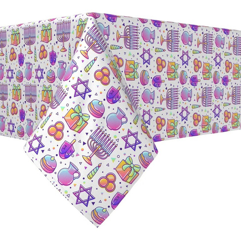 Прямоугольная скатерть, 100% полиэстер, 60x84 дюйма, фиолетовый оттенок Ханука