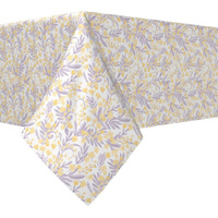 Прямоугольная скатерть, 100% хлопок, 60x120 дюймов, фиолетовый цветочный узор.