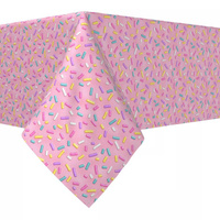 Прямоугольная скатерть, 100% хлопок, 60х84 дюйма, Rainbow Sprinkles Pink