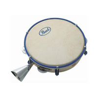 PEARL / Япония Tambourine with agogo Pearl PDZ-510 - 8 inch Pandanza tambourine with a skin head, 10 Platinella plates i