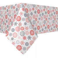 Прямоугольная скатерть, 100% полиэстер, 60х84", Снежинки в орнаменте