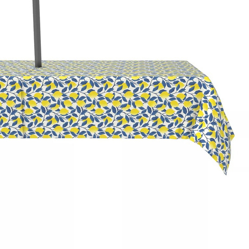 Водоотталкивающее покрытие, для наружного использования, 100 % полиэстер, 60x84 дюйма, лимонное дерево с голубыми листья