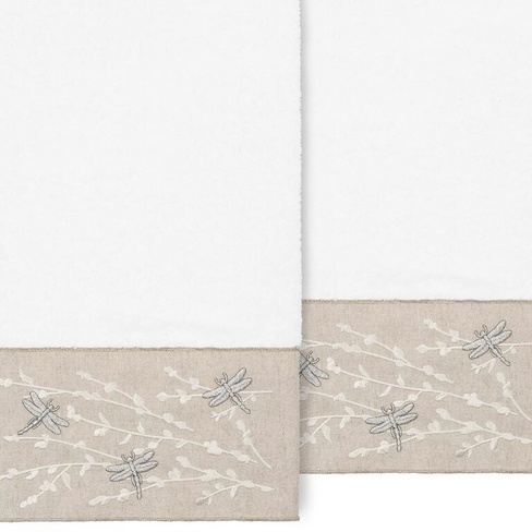 Linum Текстиль для дома Турецкий хлопок Braelyn Набор из 2 украшенных банных полотенец, светло-серый
