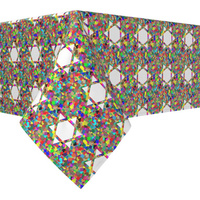Квадратная скатерть, 100 % полиэстер, 70х70 дюймов, цветная шестиугольная икона.