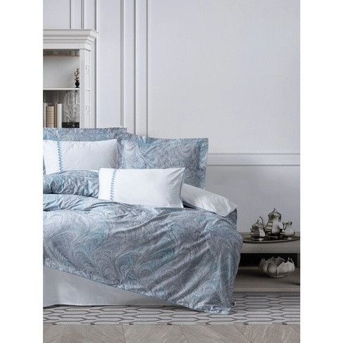Комплект постельного белья из хлопкового атласа Elite Stella Blue