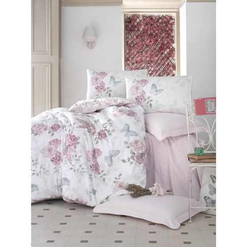 Комплект постельного белья Cotton Box Ranforce - Розовый Розелла