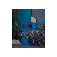Комплект постельного белья из хлопка, двойной Vidal, синий